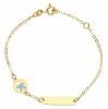 Immagine di Bracciale Nascita Bimbo oro giallo 18k smalto | Tag | 14+2 cm