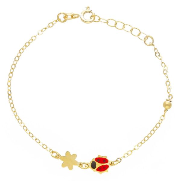Immagine di Bracciale Coccinella oro giallo 9k e smalto | 16 cm 