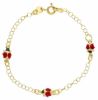 Imagen de Pulsera Mariquita oro amarillo 9k y esmalte | 17 cm