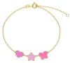 Immagine di Bracciale Cuore Stella Farfalla oro giallo 9k e smalto | 16+3 cm 