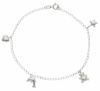 Picture of 18k white gold Heart Star Bear Dolphin Bracelet | 18 cm