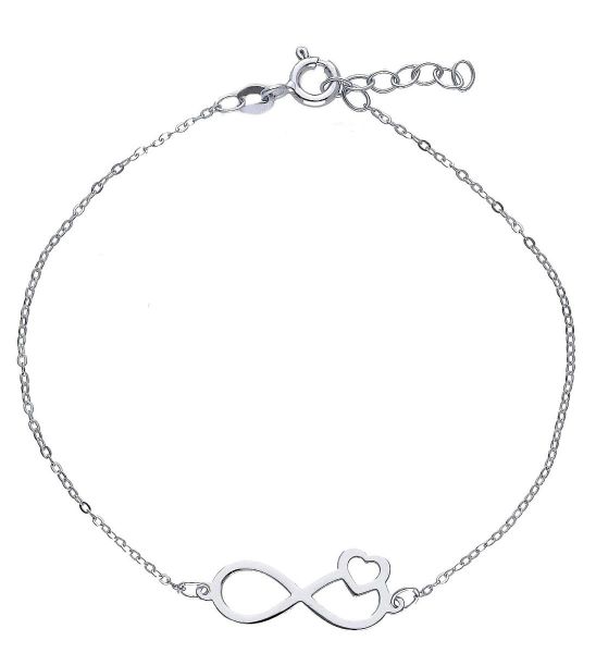 Immagine di Bracciale simbolo Infinito oro bianco 9k | 17 cm 