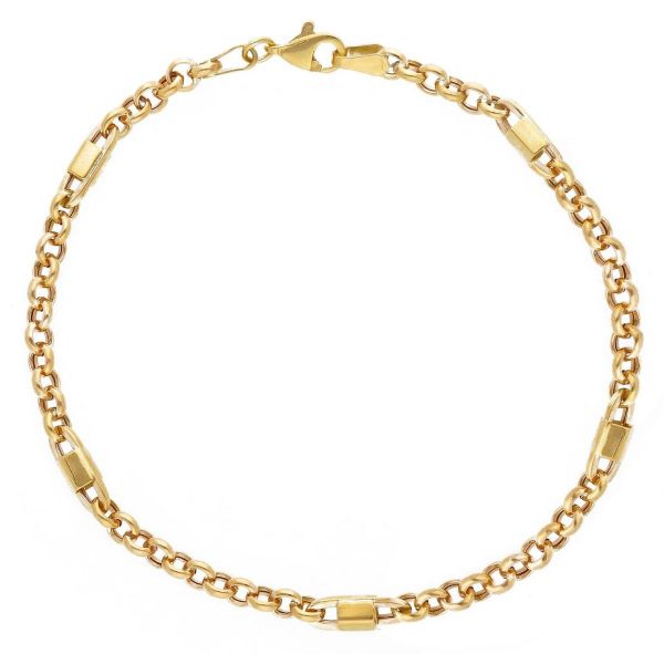 Picture of 9k yellow gold men's tubular Bracelet | 20 cm