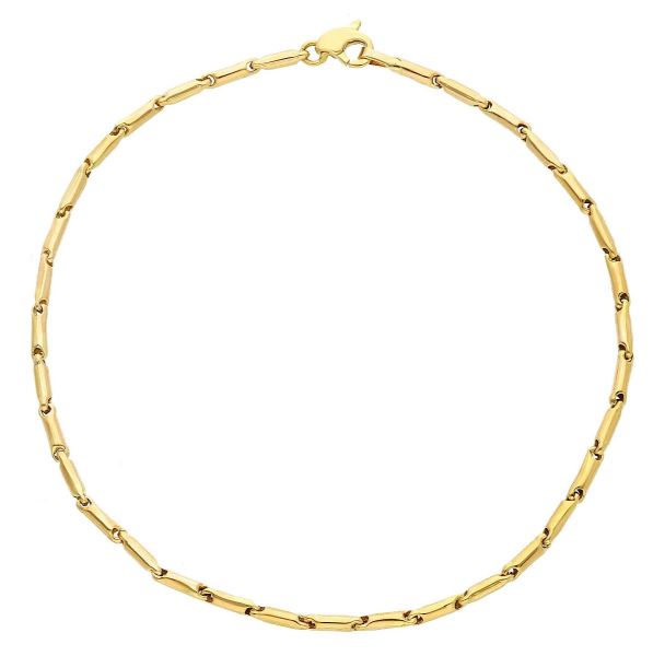 Imagen de Pulsera tubular para hombre oro amarillo 9k | 21 cm