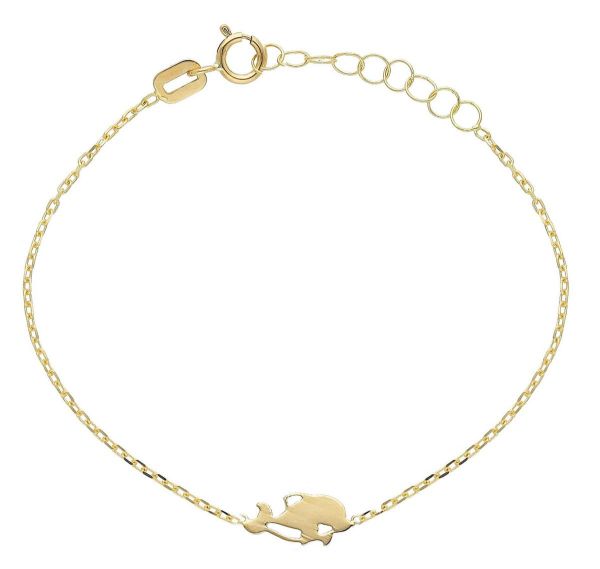 Imagen de Pulsera Delfín oro amarillo 18k | 12+2 cm