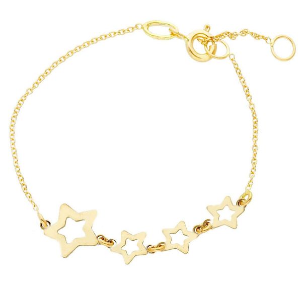 Immagine di Bracciale 4 Stelle oro giallo 18k | 14 cm 