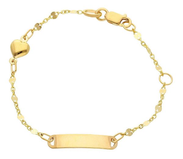 Imagen de Pulsera Corazón oro amarillo 18k | 14 cm