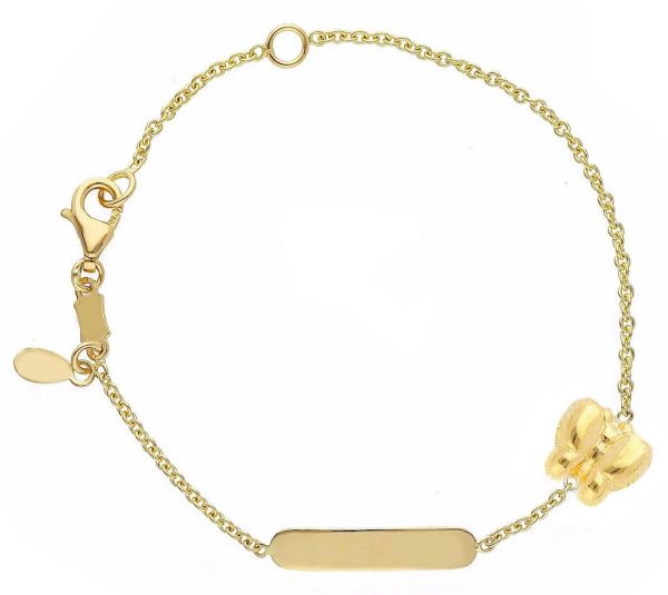 Imagen de Pulsera Mariposa oro amarillo 18k | 14 cm