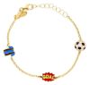 Immagine di Bracciale Maglia Inter nera/azzurra oro giallo 18k | 14 cm 