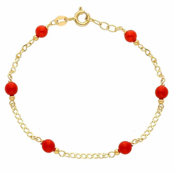 Picture of Coral Bracelet | 18k yellow gold | 14 cm