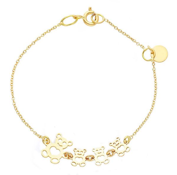 Immagine di Bracciale Orsetti oro giallo 18k | 14 cm 