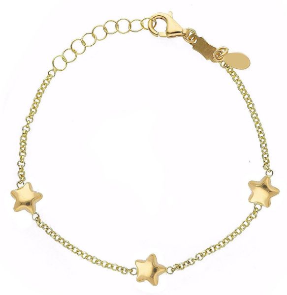 Imagen de Pulsera Estrellas oro amarillo 18k | 14 cm