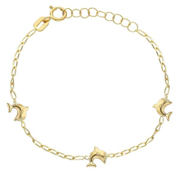 Immagine di Bracciale Delfini oro giallo 18k | 14,5 cm 