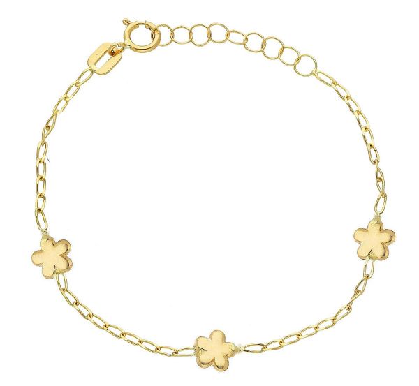 Immagine di Bracciale Fiori oro giallo 18k | 14,5 cm 