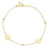 Imagen de Pulsera Flor y esferas oro amarillo 18k | 14+2 cm