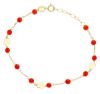 Immagine di Bracciale baby oro giallo 18k e corallo | 15 cm 