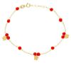 Immagine di Bracciale baby oro giallo 18k e corallo | 15 cm 
