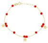 Immagine di Bracciale Stella oro giallo 18k e corallo | 15 cm 