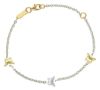 Immagine di Bracciale Farfalle oro bicolor 18k | 15,5 cm