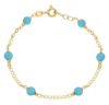 Immagine di Bracciale baby oro giallo 18k e turchese | 15,5 cm 