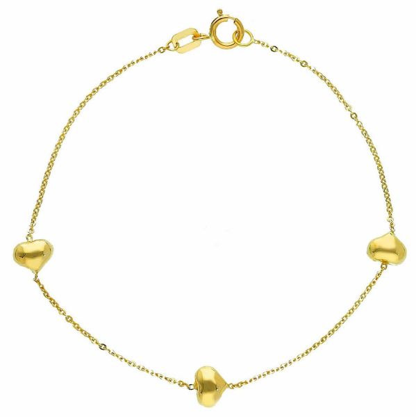 Immagine di Bracciale Cuori oro giallo 18k | 16 cm 
