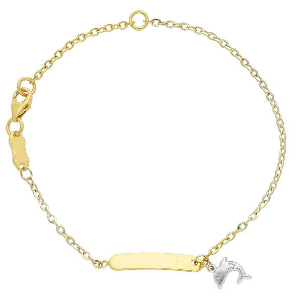 Immagine di Bracciale Delfino oro bicolor 18k | 16 cm