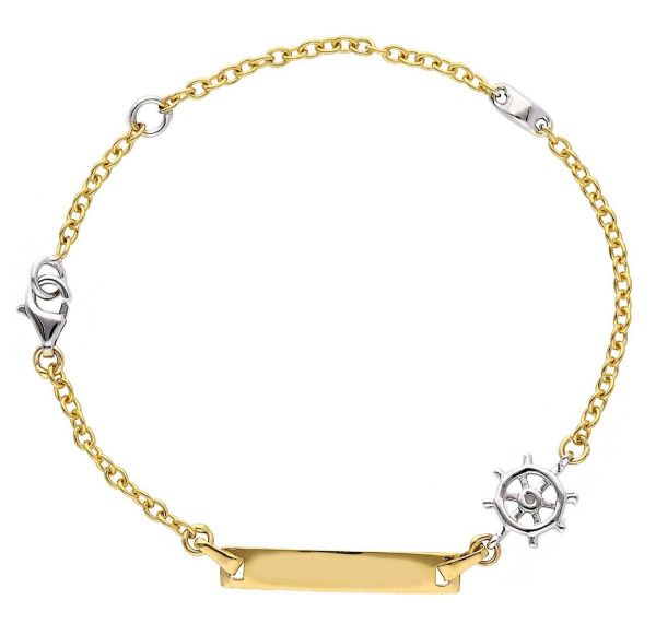 Immagine di Bracciale Timone oro bicolor 18k | 16,5 cm