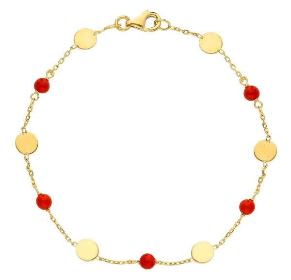 Picture of Coral Bracelet | 18k yellow gold | 17,5 cm