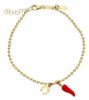 Immagine di Bracciale bimbo Cornetto portafortuna oro giallo 18k | 16 cm 