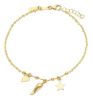 Immagine di Bracciale Cuore Stella e Corno oro giallo 18k | 17 cm 