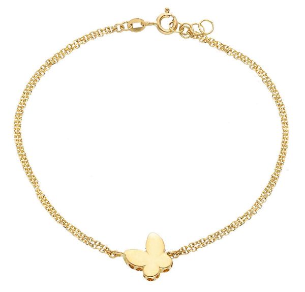 Immagine di Bracciale Farfalla oro massiccio giallo 18k | 17+1 cm 