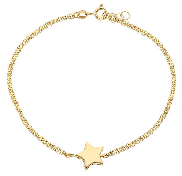 Imagen de Pulsera Estrella oro amarillo macizo 18k | 17+1 cm