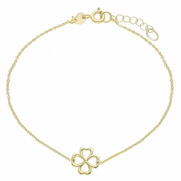 Immagine di Bracciale Quadrifoglio a filo oro giallo 9k | 17+2 cm 