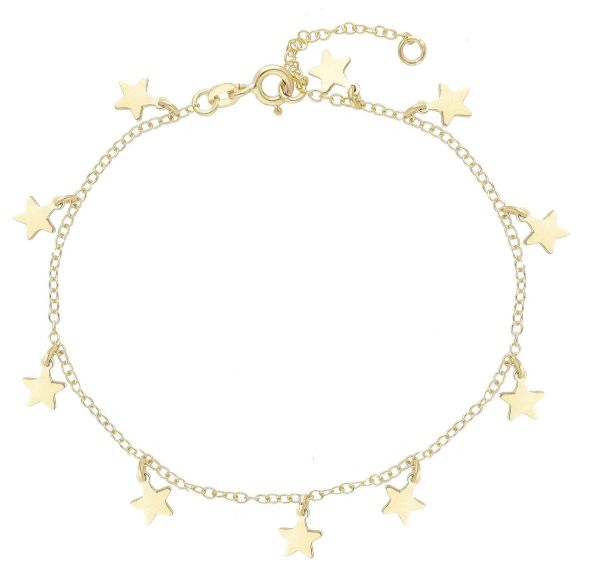 Imagen de Pulsera Estrellas colgantes oro amarillo 9k | 17+3 cm