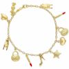 Picture of 18k yellow gold Heart Star Bag Shoe & Horns Bracelet | 18 cm