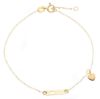 Picture of 18k yellow gold Heart "Love You" Bracelet | 18 cm
