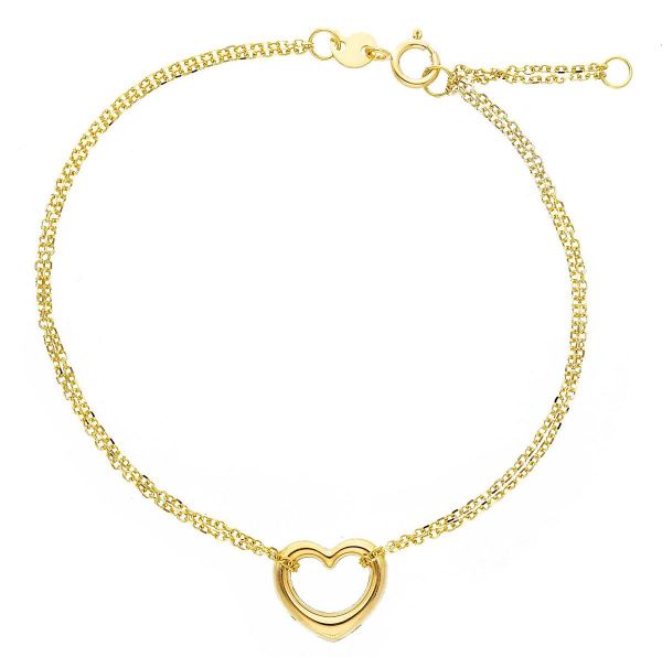 Immagine di Bracciale Cuore a filo oro giallo 9k | 18 cm 