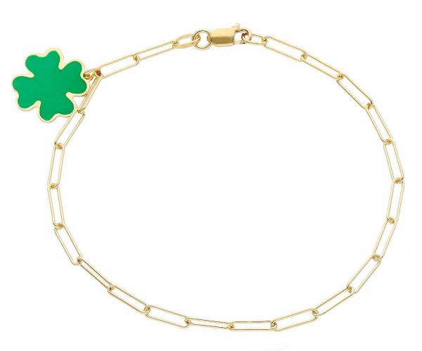 Immagine di Bracciale Quadrifoglio oro giallo 18k | 18 cm 