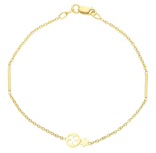 Immagine di Bracciale Quadrifoglio oro giallo 9k | 18 cm 