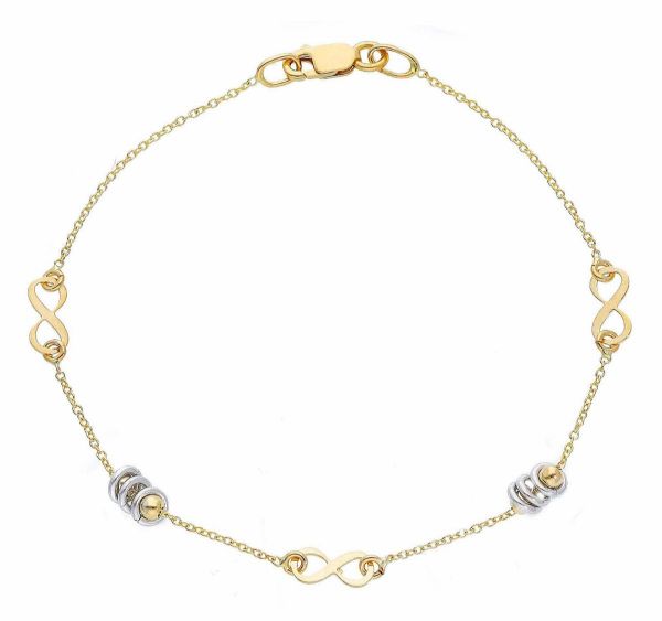 Picture of 18k bicolor gold Infinity Bracelet | 18 cm
