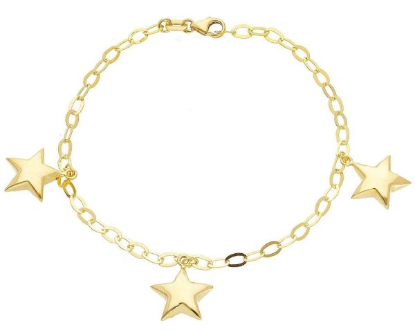 Immagine di Bracciale Stelle oro giallo 18k | 18 cm 