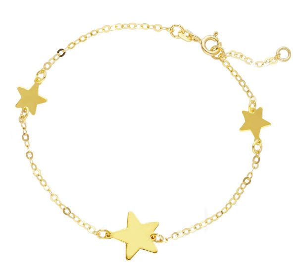 Imagen de Pulsera Estrellas oro amarillo 9k | 18 cm