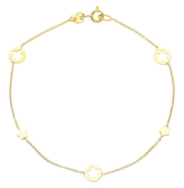 Imagen de Pulsera Estrellas oro amarillo 9k | 18 cm