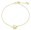 Immagine di Bracciale Casa e Cuore a filo oro giallo 18k | 18,5 cm 