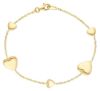Immagine di Bracciale 5 Cuori alternati oro giallo 18k | 19 cm 