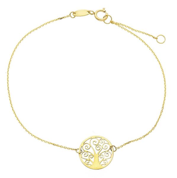 Imagen de Pulsera Árbol de la Vida oro amarillo 18k | 19 cm