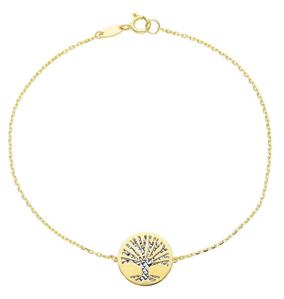 Imagen de Pulsera Árbol de la Vida oro bicolor 9k | 19 cm