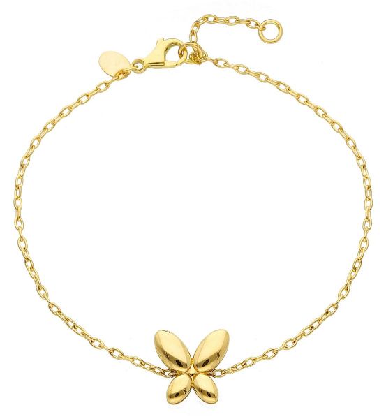 Picture of Solid 18k yellow gold Butterflies Bracelet | 19 cm
