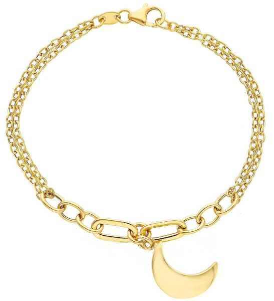 Immagine di Bracciale Luna charm oro giallo 18k | 19 cm 