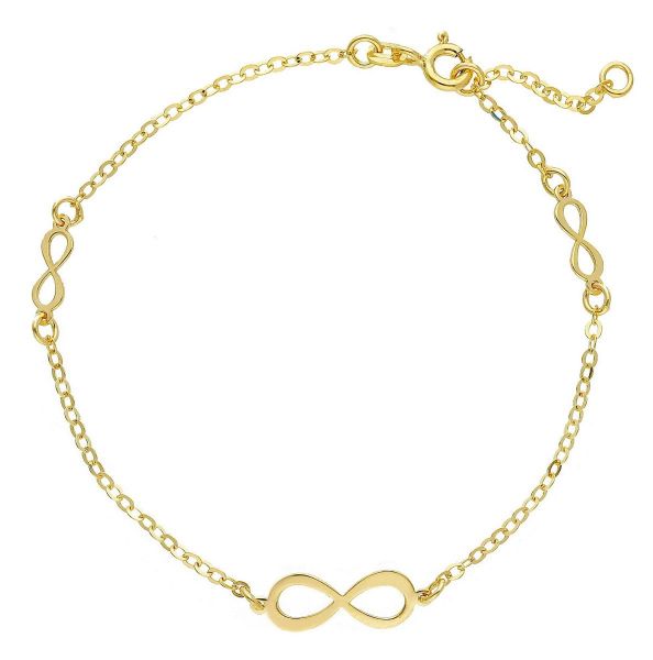 Imagen de Pulsera símbolo Infinito oro amarillo 9k | 17/19 cm